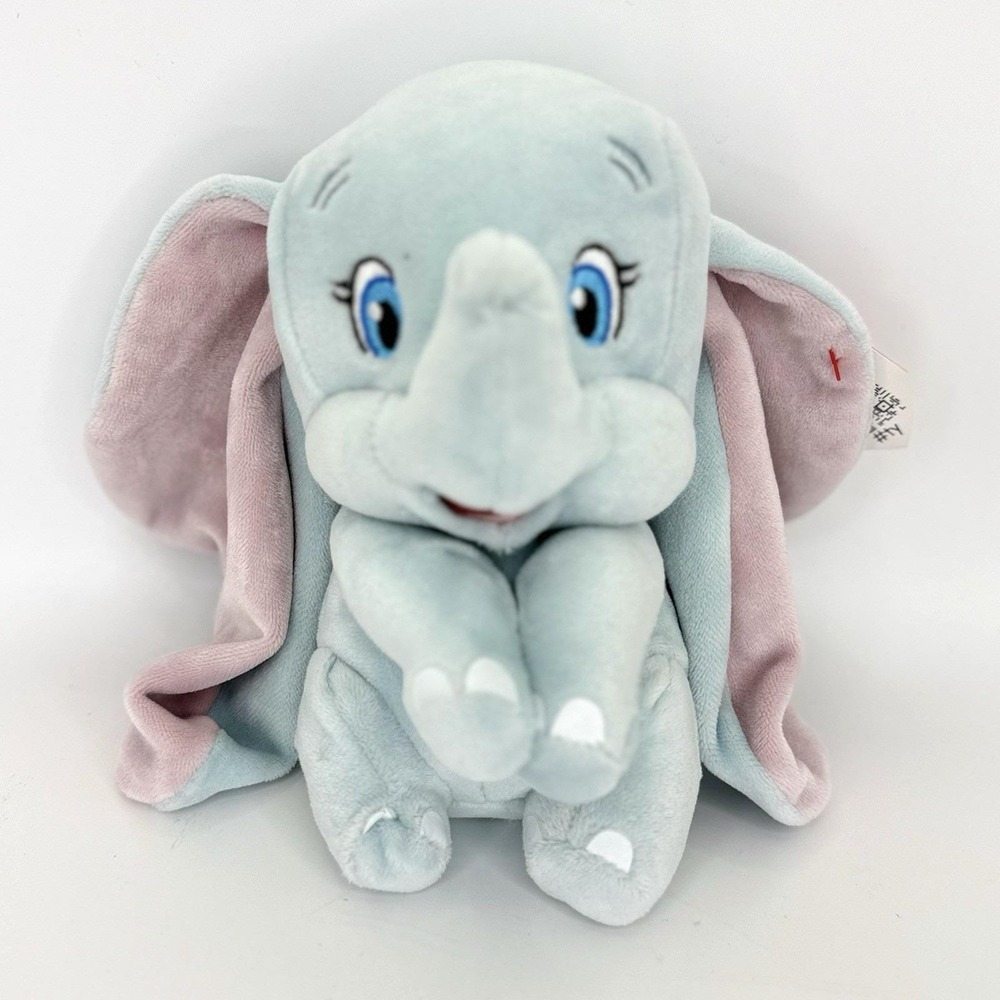 Ty Sparkle Dumbo Disney Beanie Babies Plush Stuffed Elephant Blue Pink Ears 8"‎